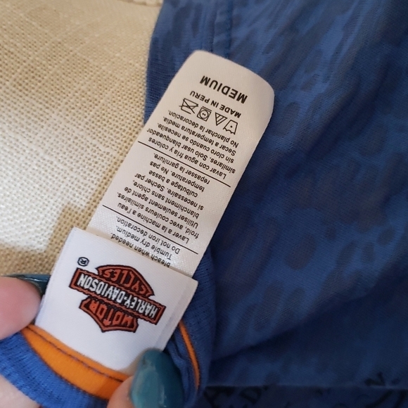 Harley Davidson burnout Babydoll Kauai Hawaii rhinestones top - Picture 5 of 7